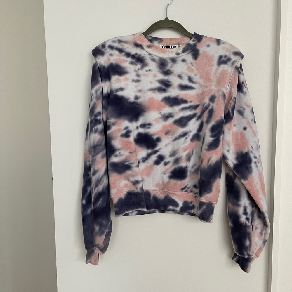 CHRLDR Tiedye Sweatshirt w/ shoulder pads